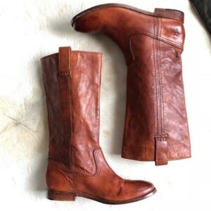Frye Anna Mid Pull On Boot in Cognac- Sz 6